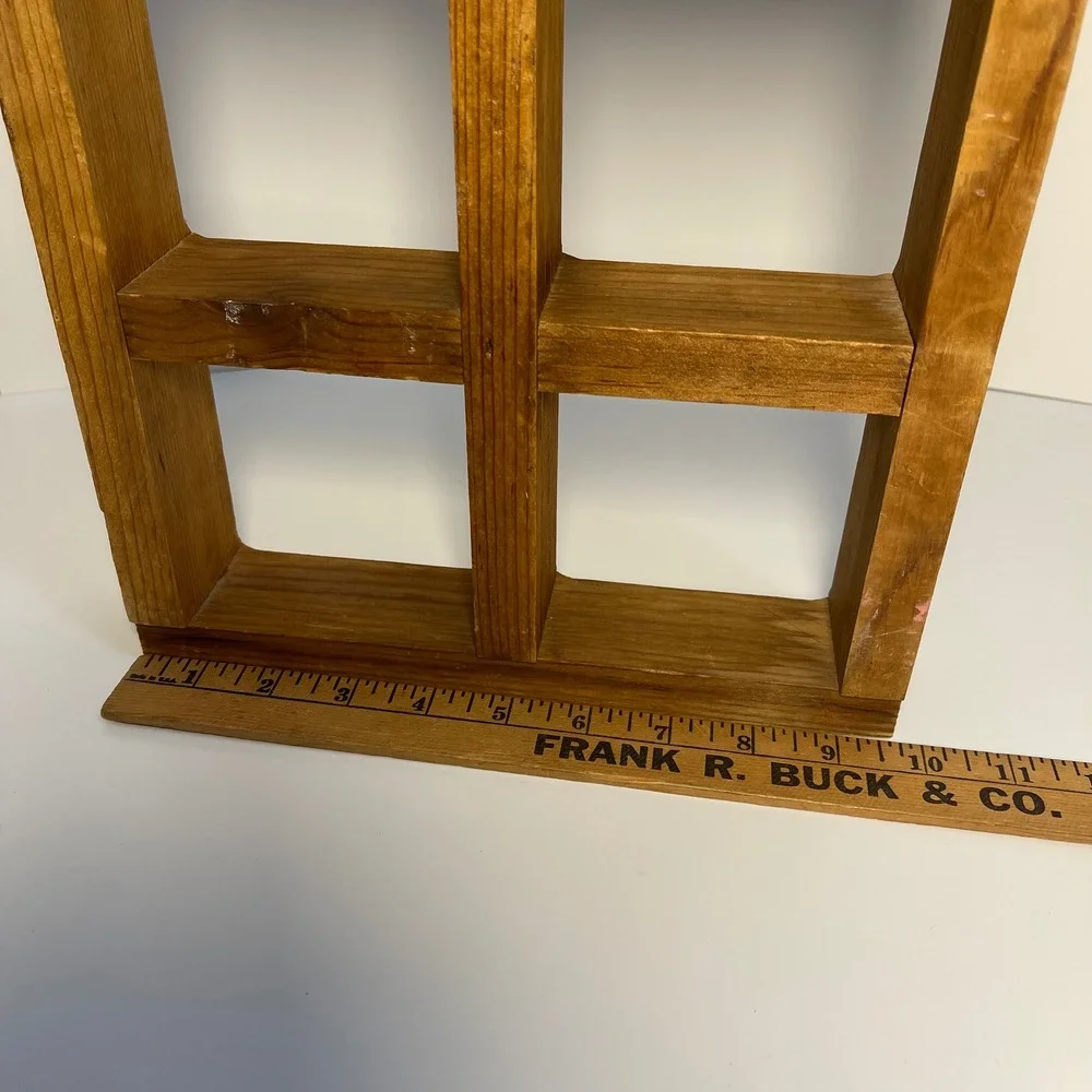 Vintage Handmade Wooden Heart Cutout Wall Shelf Shadow Box Cubby Brown Country